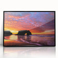 Large abstract wall art depicting Santa Cruz scenery in muted earth tones on a framed acrylic.