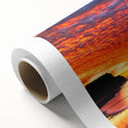 Art deco poster of Santa Cruz scenery in soft pastel shades on rolled canvas, ideal for nursery wall art.