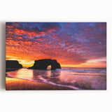 Black and white photo of the Santa Cruz coastline on large stretched canvas, ideal for kitchen wall art.