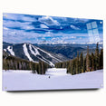Large abstract depiction of Boulder, Colorado scenery on acrylic glass, using vibrant earth tones.