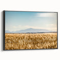 Black and white framed canvas of Pikes Peak landscape, vintage poster style, suitable for bedroom decor.