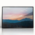 Large abstract wall art of Colorado Rocky Mountains in muted earth tones on a framed acrylic.