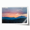 Rolled print of the Rocky Mountains in muted earth tones, suitable for art wall dining room.