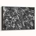 Black and white framed canvas of Telluride, Colorado landscape, ideal for bedroom wall art.
