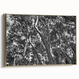 Framed canvas featuring a vintage-style landscape painting of Telluride, Colorado in muted earth tones.