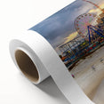 Art deco poster of Daytona scenery in pastel shades on rolled canvas, ideal for nursery wall art.