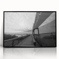 Large abstract wall art featuring a Delaware scenery in muted earth tones on a black framed acrylic print.