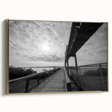 Framed canvas depicting a vintage-style Delaware landscape in muted gold and black tones, ideal for bedroom wall decor.