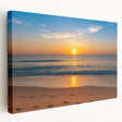 Fort Lauderdale skyline in muted blue and gray tones on a large stretched canvas, suitable for kitchen wall art.