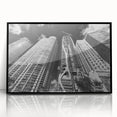 Large abstract wall art depicting vibrant Miami scenery in mid-century modernist style, acrylic print in black frame.