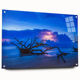 Acrylic print of Savannah, Georgia scenery in muted earth tones, suitable for bedroom or dining room decor.