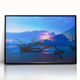 Large abstract wall art featuring a stylized Savannah landscape in muted earth tones on a framed acrylic.