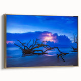 Framed canvas of a vintage-style Savannah landscape in muted gold and black tones, ideal for bedroom wall art.