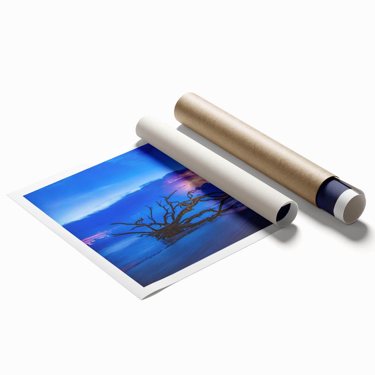 Extra large rolled print of Savannah scenery featuring soft floral designs in muted colors.