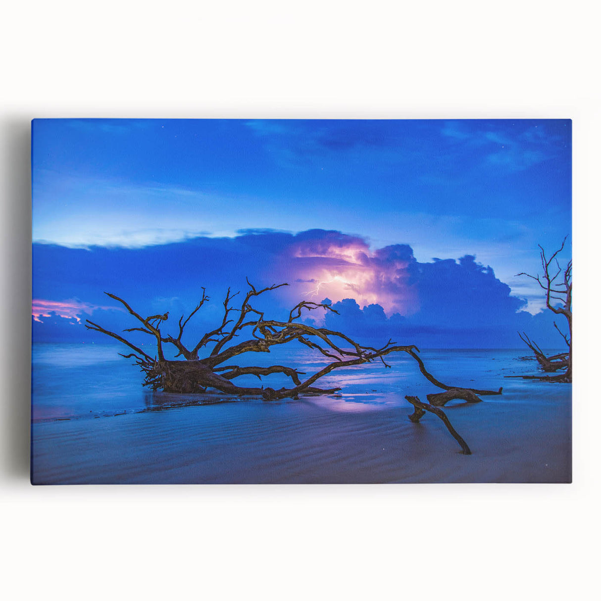 Black and white photograph of Savannah, Georgia on stretched canvas, ideal for kitchen art.