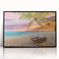 Large abstract wall art of Oahu, Hawaii landscape in muted colors on a framed acrylic print.