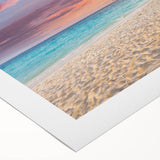 Art Deco poster of Oahu coastline with vibrant blue and green tones on rolled canvas, suitable for dining room wall art.
