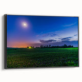Black and white framed canvas of a vintage Indiana landscape, ideal for bedroom wall decor.