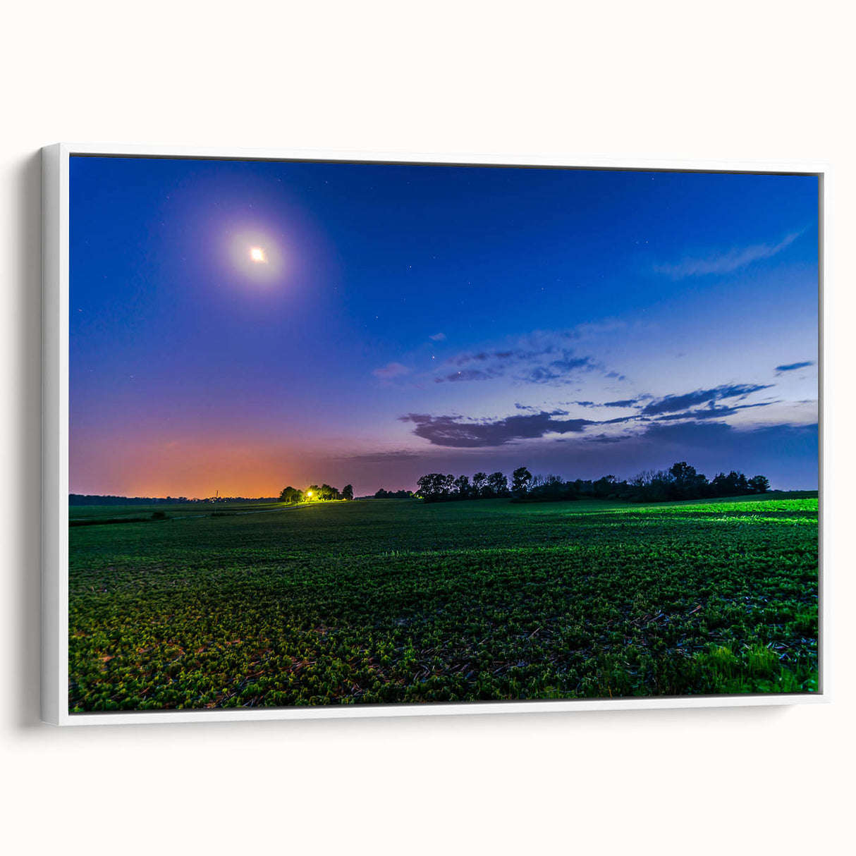 Vintage poster art of Indiana scenery on extra large framed canvas, featuring colorful art in black.