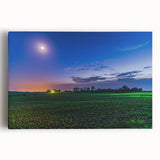 Black and white photo of Indiana landscape on large stretched canvas, suitable for kitchen wall art.