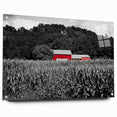 Acrylic print of a large abstract depiction of Iowa scenery in muted earth tones, suitable for dining room or bedroom decor.