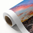 Art Deco poster of Kansas scenery on rolled canvas, with muted earth tones, ideal for nursery wall art.
