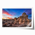 Rolled print of Kansas scenery with floral designs, showcasing muted earth tones, ideal for art wall dining room.