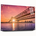 Acrylic print of New Orleans skyline in muted colors, suitable for bedroom or dining room decor.