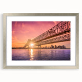 Textured abstract art print of New Orleans scenery in muted earth tones on a framed canvas, suitable for bedroom art.