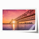Rolled print of a New Orleans scenery in pastel colors, ideal for art wall dining room.