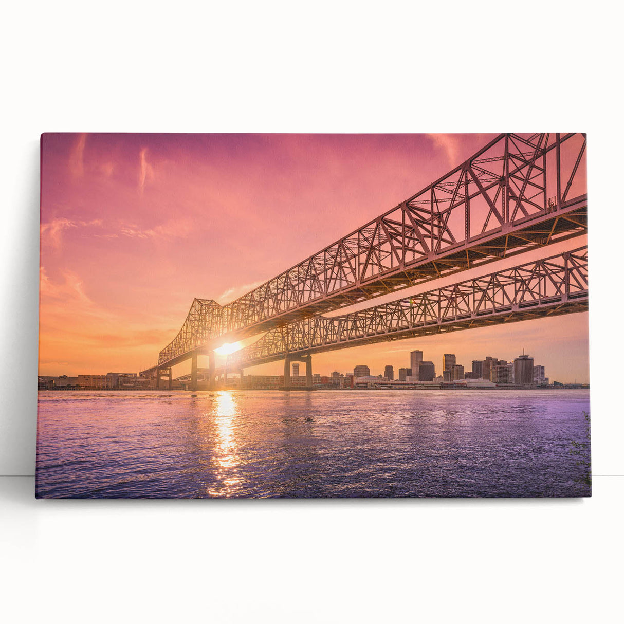 Black and white photo of New Orleans street on stretched canvas, ideal for kitchen wall art.