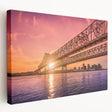 Large stretched canvas depicting a vibrant New Orleans street scene, ideal for kitchen wall art.