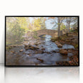Acadia National Park scenery on large acrylic print with black frame, featuring mid-century modernist style.