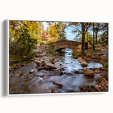 Vintage poster art of Acadia, Maine, featuring colorful landscape on extra large framed canvas, ideal for living room decor.