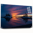 Acrylic print of a Maine landscape in muted earth tones, ideal for dining room decor.