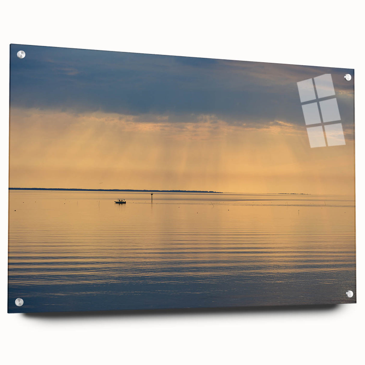 Acrylic print of Annapolis scenery featuring soft blue and gray tones, suitable for bedroom or dining room decor.