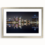 Textured abstract art print of Detroit skyline in muted gray and silver tones on a framed canvas, ideal for bedroom art.