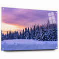Large abstract wall art of a scenic Minnesota landscape in muted green and blue, acrylic print, ideal for dining room decor.