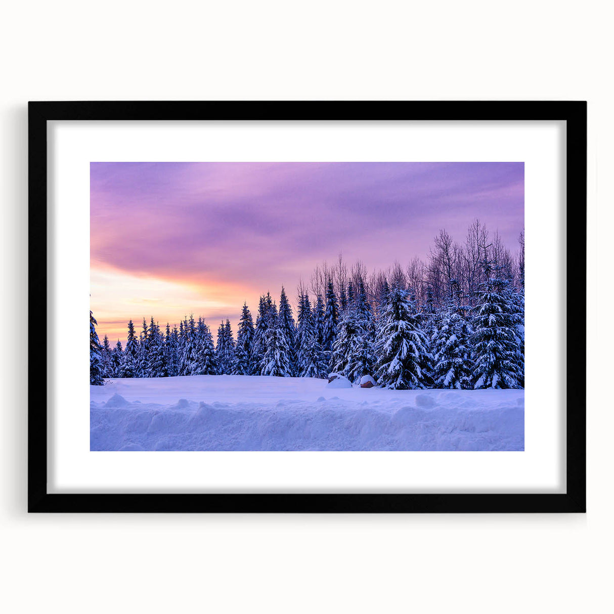 Extra large abstract art print featuring a colorful, textured depiction of a Minnesota landscape on a framed black mat.