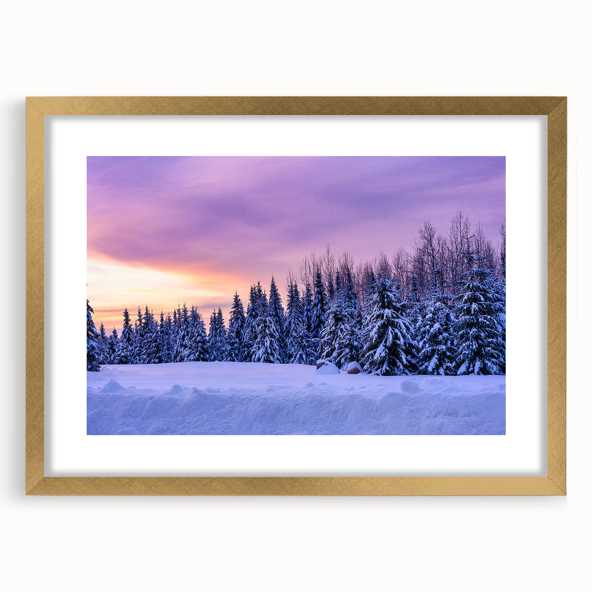 Extra large abstract art print of Minnesota scenery in muted earth tones, framed in gold, ideal for living room decor.