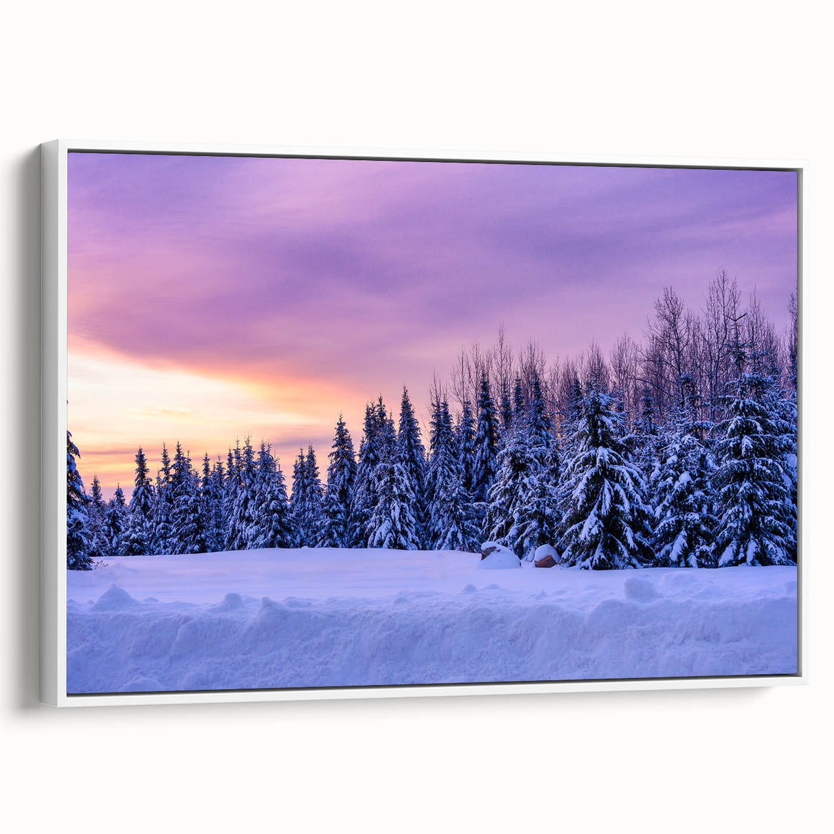 Vintage poster art of a Minnesota landscape on a large framed canvas, featuring colorful art in muted tones.