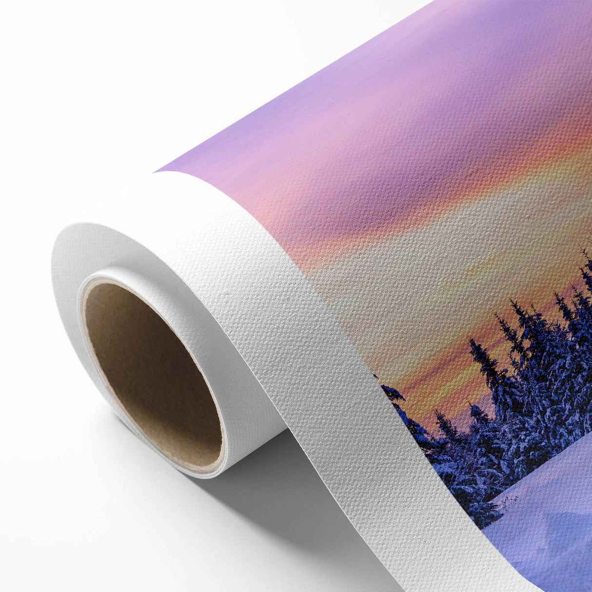 Art deco poster of Minnesota scenery on rolled canvas, displaying pastel shades, ideal for nursery wall art.