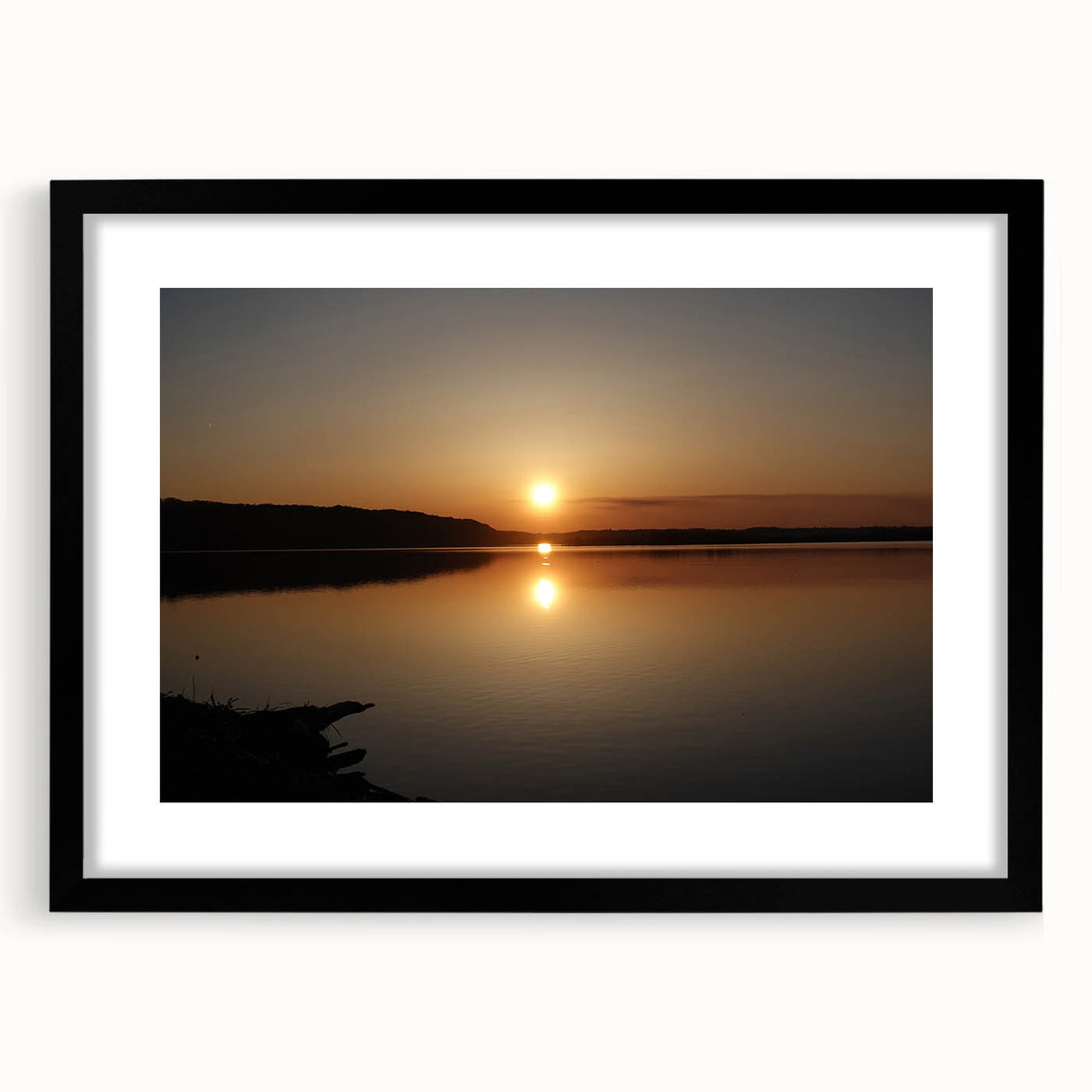 Abstract art print featuring vibrant, colorful textures of the Mississippi scenery on a large framed canvas.
