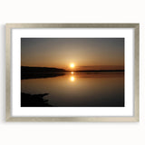 Textured abstract art print of a Mississippi landscape, rendered in muted earth tones on a framed silver mat.