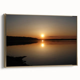 Framed canvas landscape painting of a Mississippi scenery in muted gold tones, ideal for bedroom wall art.