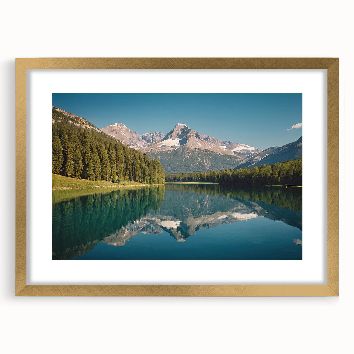 Extra large framed wall art depicting an abstract textured scenery of Montana's Glacier Park in muted earth tones.
