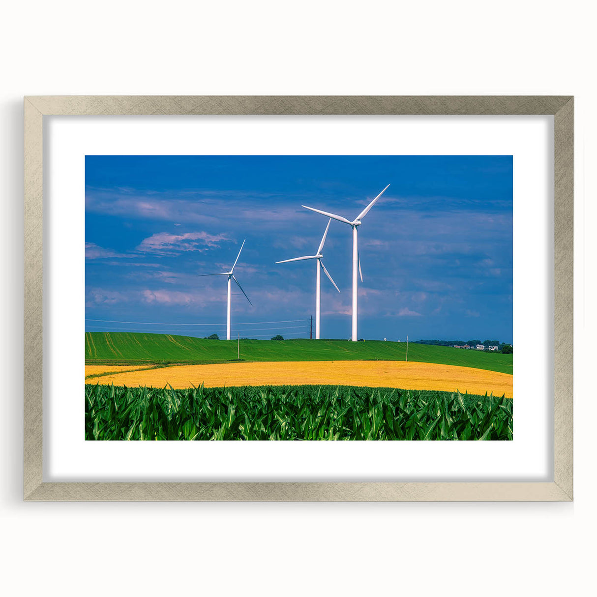 Textured abstract art print of Nebraska scenery in muted earth tones on a framed canvas, suitable for bedroom art.