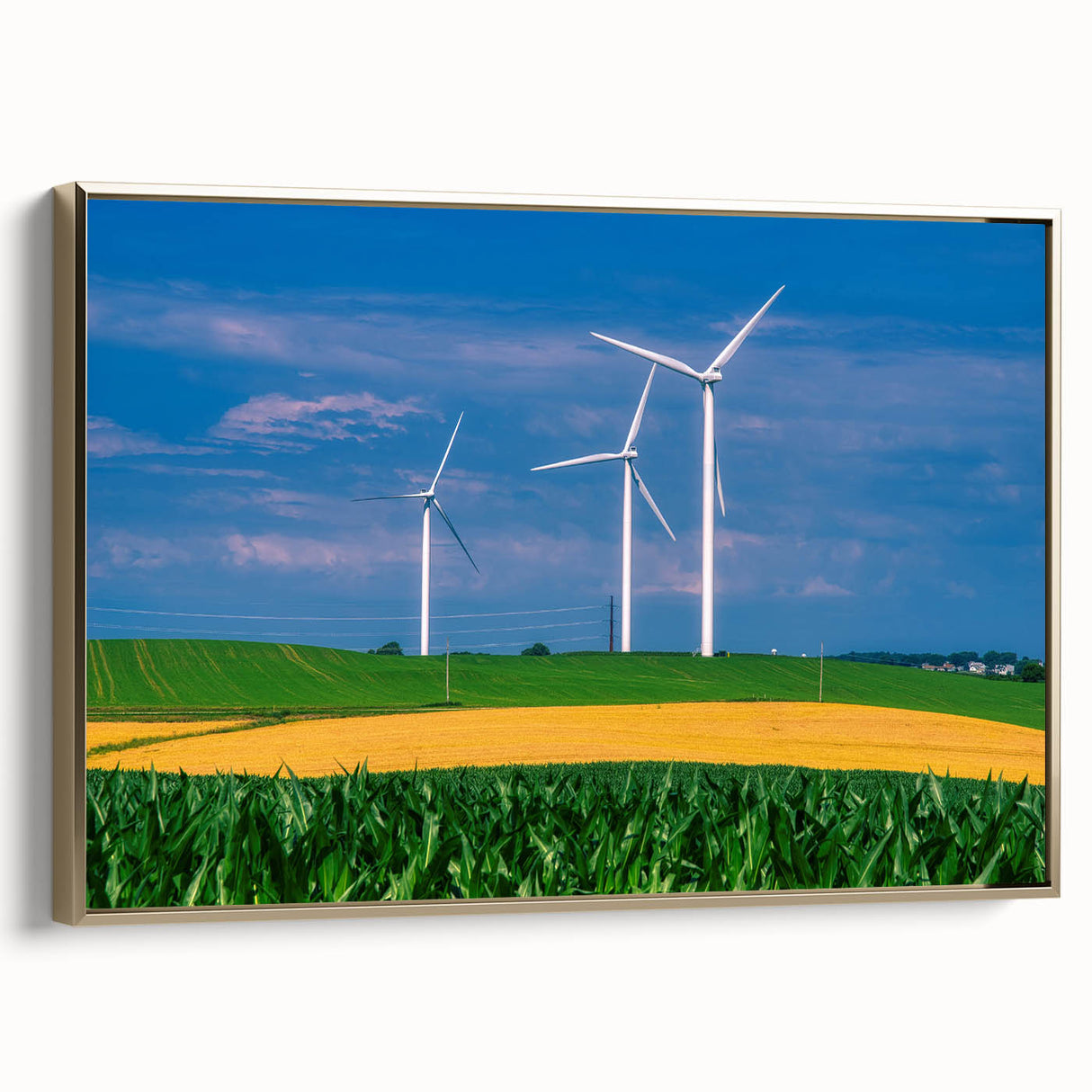 Framed canvas wall art featuring a vintage Nebraska landscape in muted earth tones, ideal for bedroom decor.