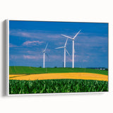 Vintage poster art of a Nebraska landscape in vibrant colors on a framed canvas, ideal for living room decor.