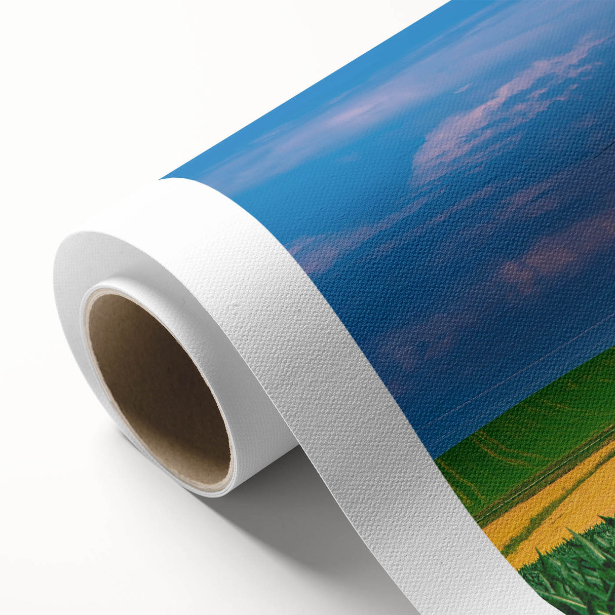 Art deco poster of Nebraska scenery in pastel shades on rolled canvas, ideal for nursery wall art.